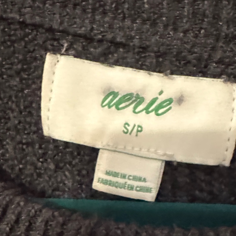 aerie dark gray/black Ribbed Crewneck Sweater - Picture 2 of 6